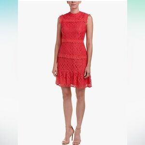 Julia Jordan Womens Sleeveless Lace Mock Neck A-line Dress size 14